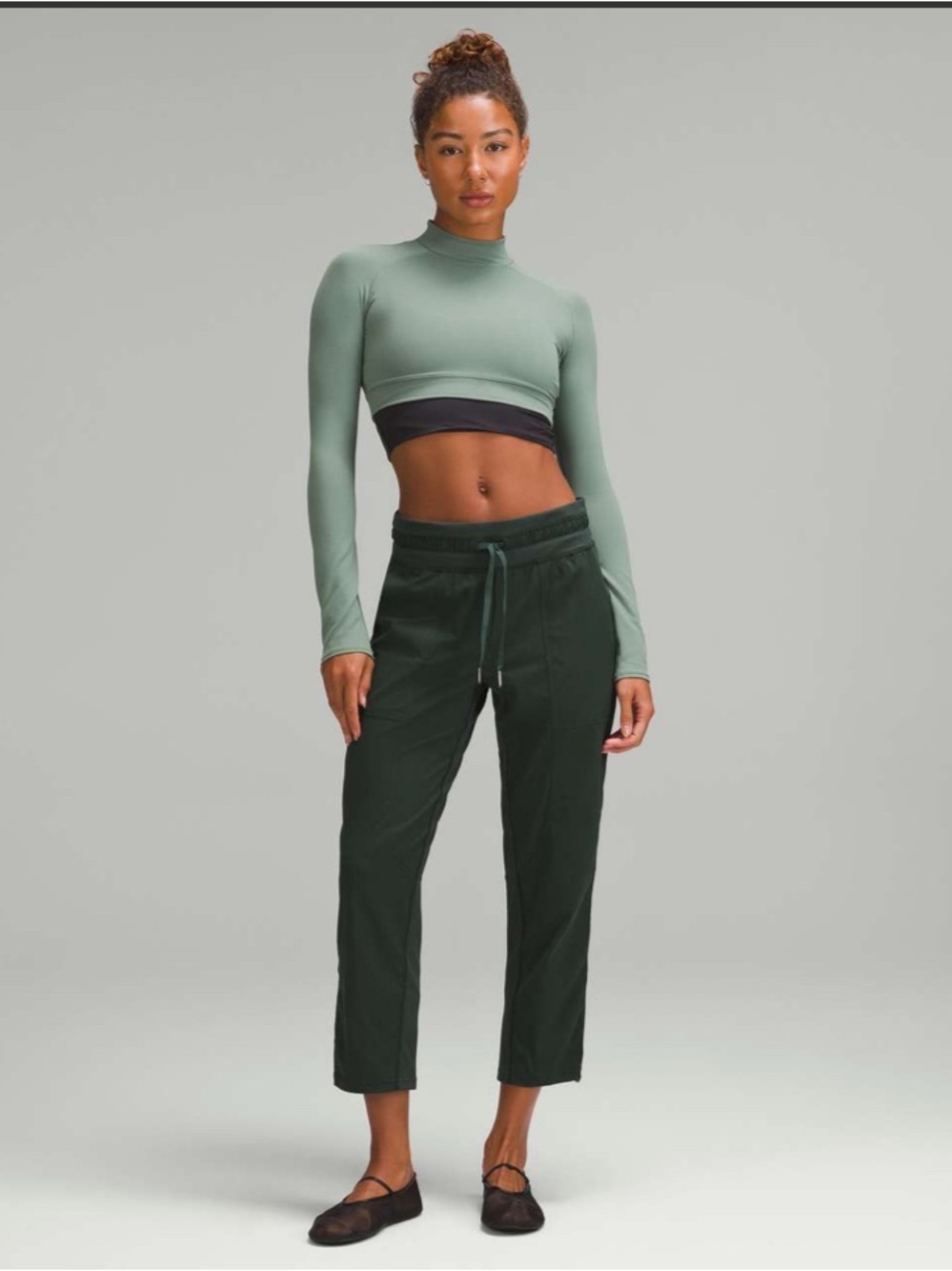 Lululemon Dance Studio Mid-Rise Cropped Pant In Legacy Green Size 12 Performance - Picture 1 of 9